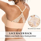 COMFBAY Deep V Lace Racerback Front-Closure Bra