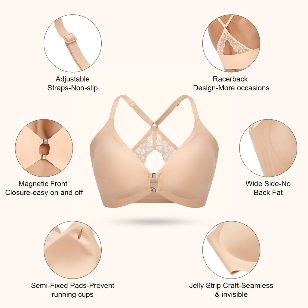 COMFBAY deep V lace racerback front-closure bra — product image 6