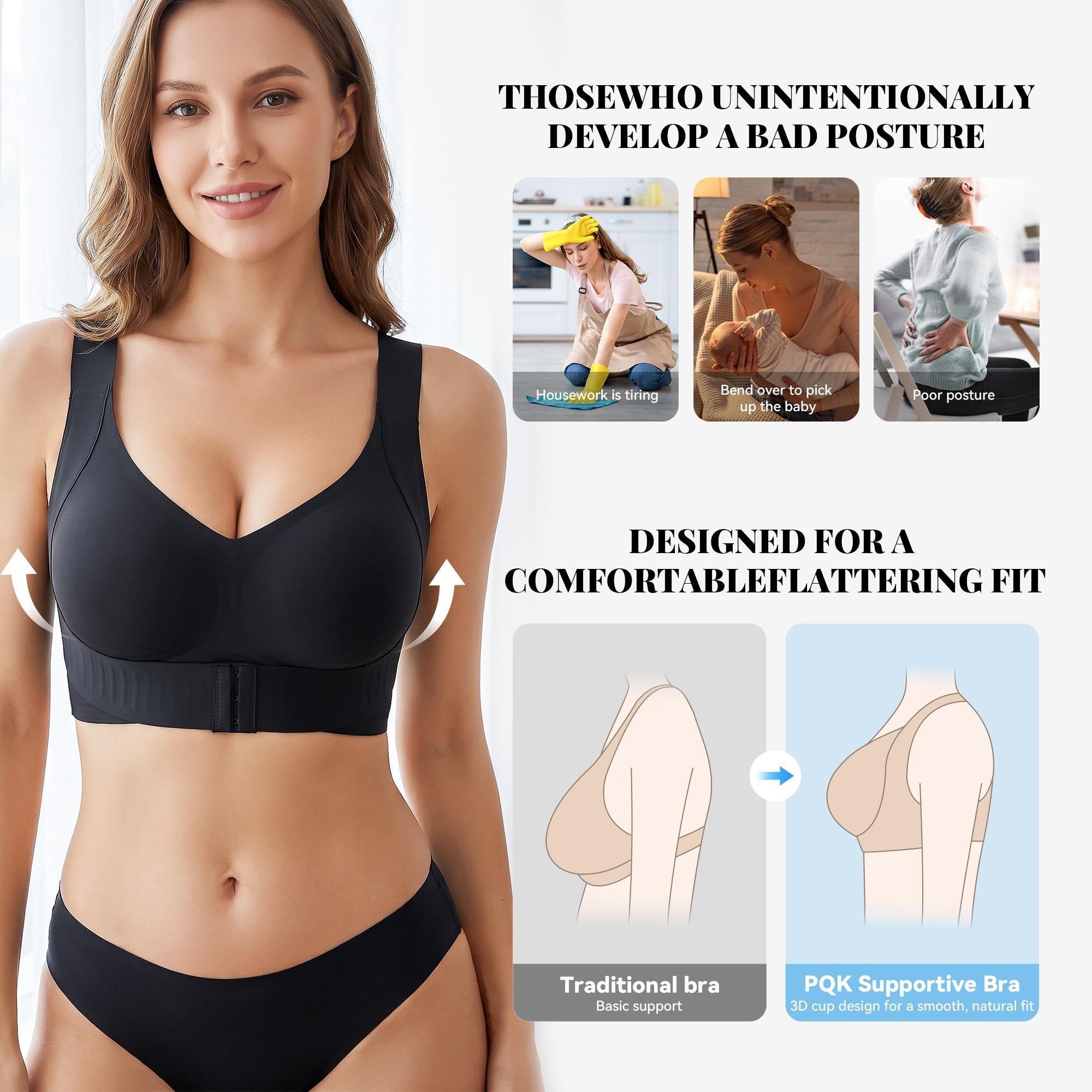COMFBAY full coverage front-closure wireless bra — product image 2