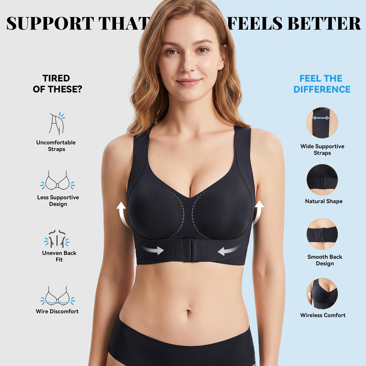 COMFBAY full coverage front-closure wireless bra — product image 5