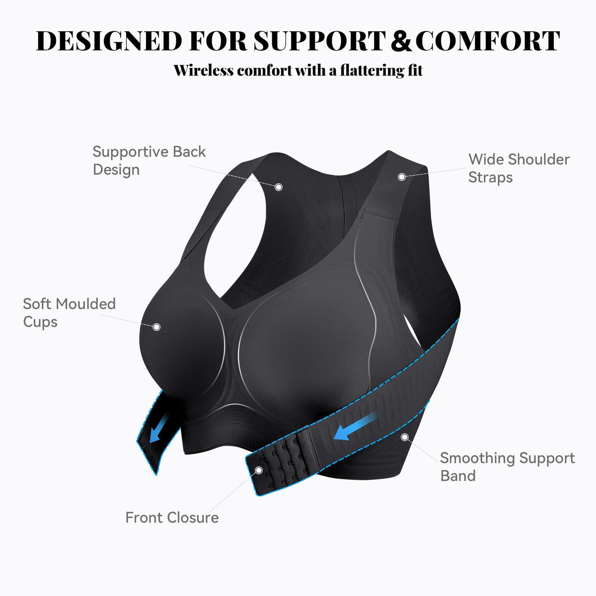 COMFBAY full coverage front-closure wireless bra — product image 6